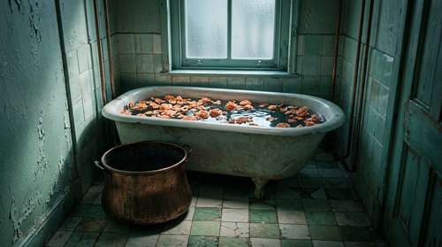 A Heavy Copper Pot on the Floor